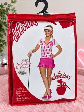Delicious Pink and White Argyle Golf Girl Costume